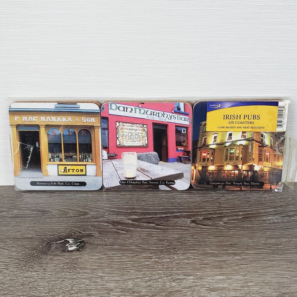 Irish Pubs Coasters Beermats Corked Back Heat Resistant Bars
